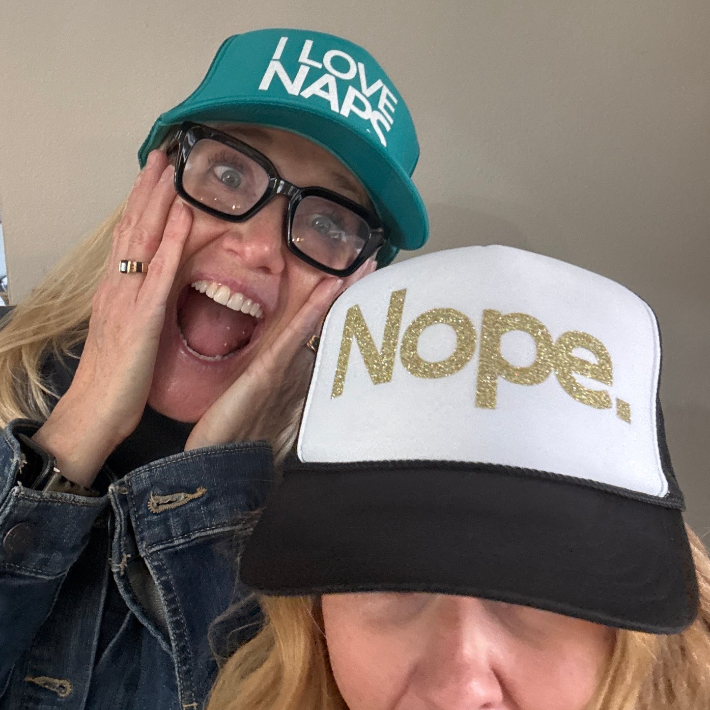 Midlifers Nope. black and white trucker