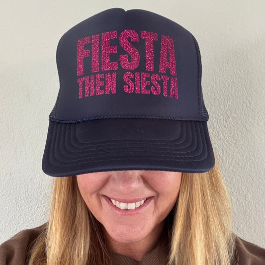 Midlifers FIESTA THEN SIESTA navy trucker