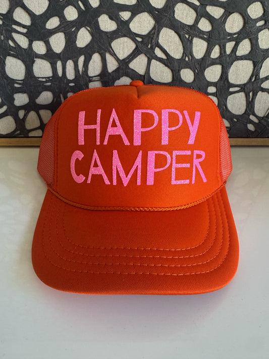 Youth Happy Camper - Orange Trucker