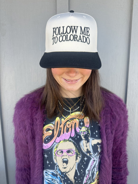 Follow Me To Colorado - Black/Natural Canvas Baseball Cap